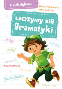 Okładka książki dla dzieci pt. "Uczymy się gramatyki". Na zdjęciu widoczny biegnący chłopiec.