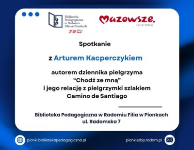 Baner informujący o spotkaniu z Arturem Kacperczykiem.